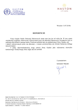 Referencja dla Gaudeo za punktualność i kreatywność.
