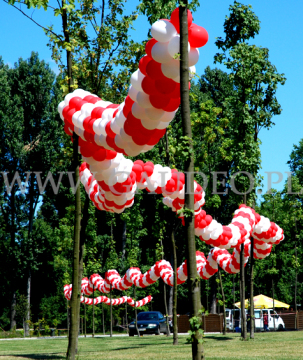 Girlandy balonowe na pikniku firmowym.