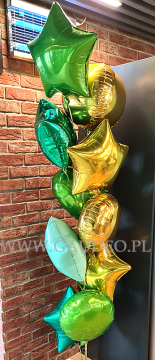 Balony z helem jako dekoracja na otwarcie nowego biura we Wrocławiu.