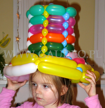 Kolorowy kapelusz balonowy.